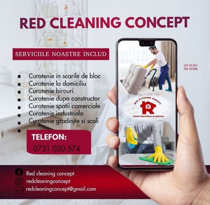 Red Cleaning Concept